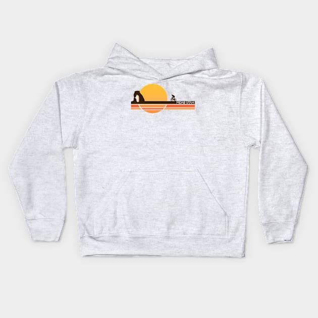 Retro Vintage Moab Utah Kids Hoodie by darklordpug